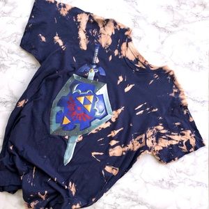 The Legend of Zelda XL Blue Acid Wash Shield Tee